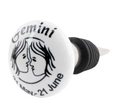 Gemini Flat Ceramic Wine Bottle Stopper